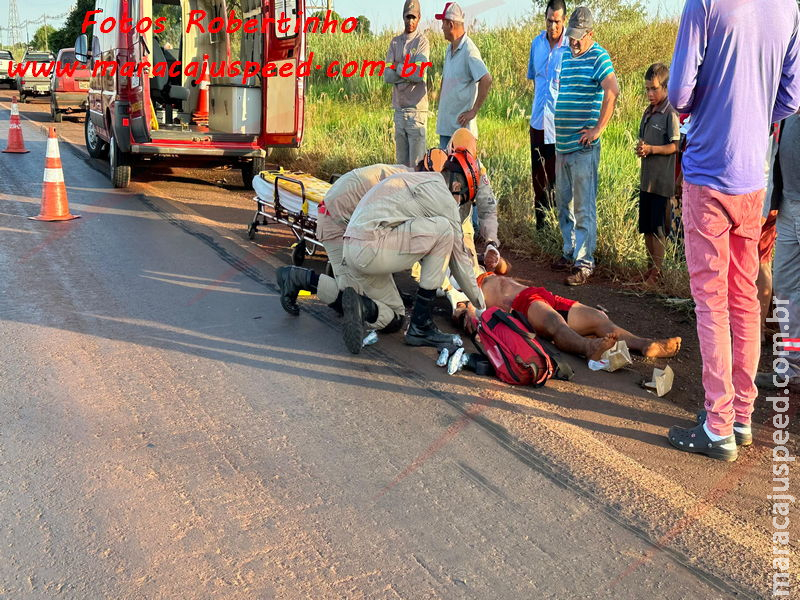 Homem se joga na frente de caminhão e fica gravemente ferido na BR-267 em Maracaju Homem se joga na frente de caminhão e fica gravemente ferido na BR-267 em Maracaju