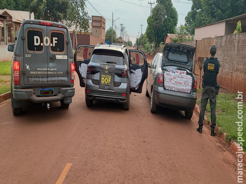 Maracaju: DOF apreende veículos carregados com cigarros e agrotóxicos contrabandeados do Paraguai Maracaju: DOF apreende veículos carregados com cigarros e agrotóxicos contrabandeados do Paraguai