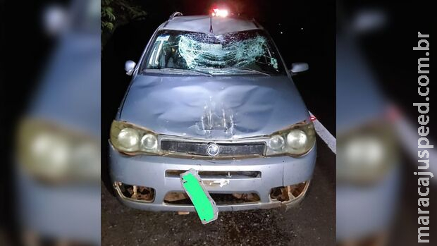 Motociclista fica ferido ao ser atingido por carro na BR-262, em Aquidauana