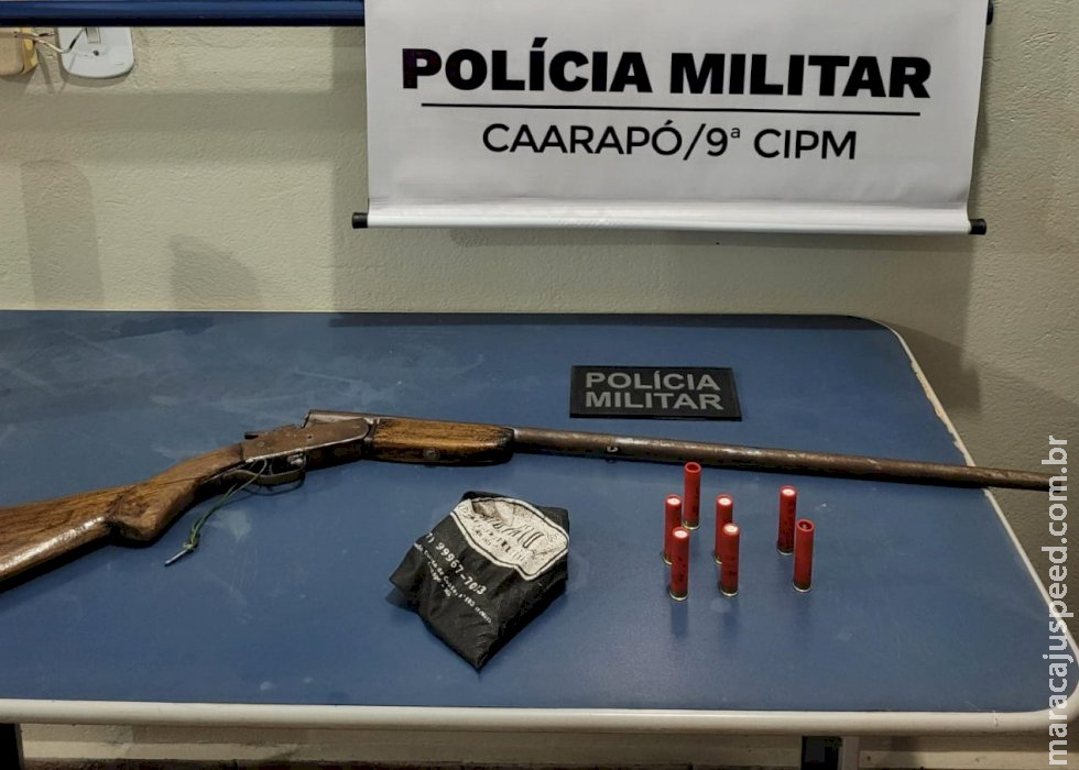 PM de Caarapó apreende espingarda e munições após homem ameaçar colega de trabalho e família durante desentendimento PM de Caarapó apreende espingarda e munições após homem ameaçar colega de trabalho e família durante desentendimento