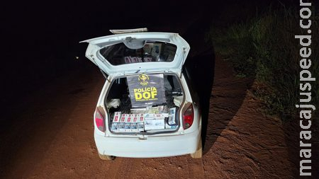 Carro carregado com cigarros ilegais é apreendido pelo DOF em Sidrolândia Carro carregado com cigarros ilegais é apreendido pelo DOF em Sidrolândia
