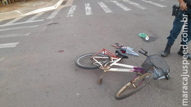 Ciclista desgovernado entra na frente de carro e fica em estado grave em Bataguassu