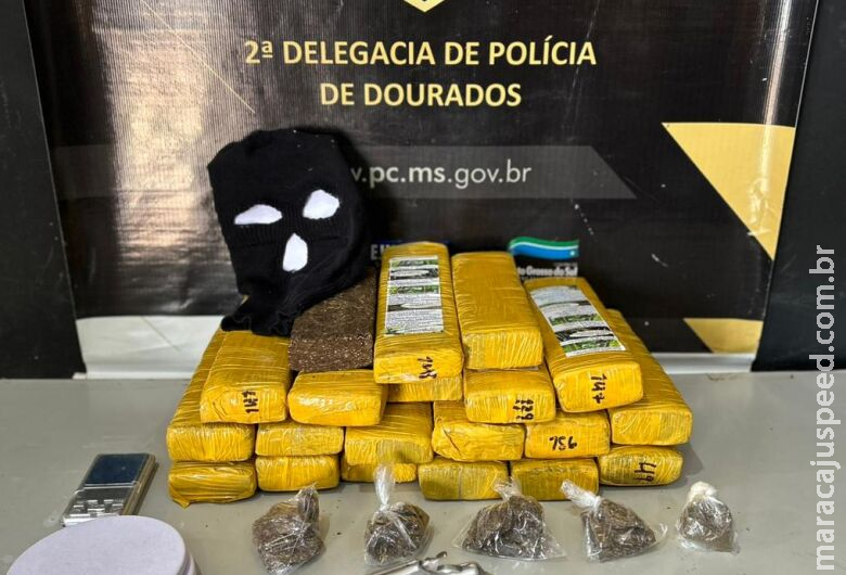 Foragido da justiça é preso com drogas e arma de fogo em bairro de Dourados Foragido da justiça é preso com drogas e arma de fogo em bairro de Dourados