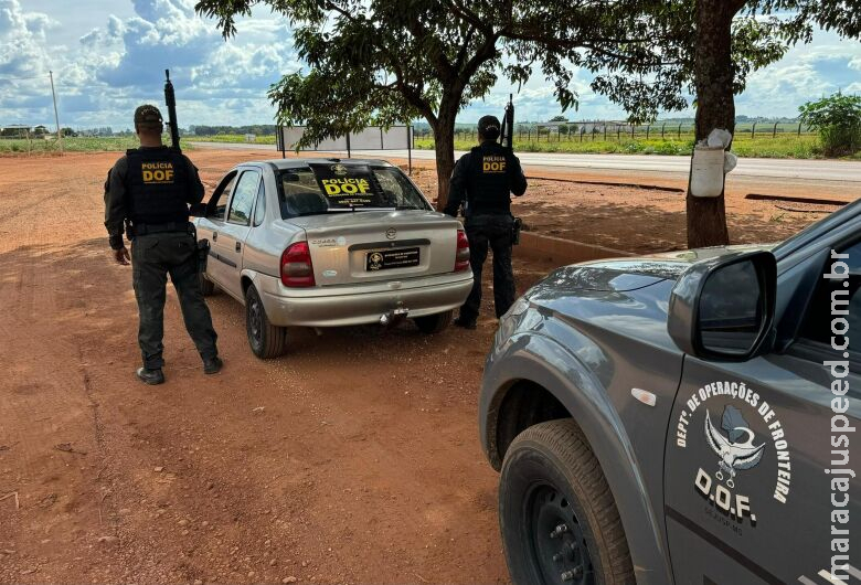 Homem com tornozeleira eletrônica é preso com carro furtado na MS-164 Homem com tornozeleira eletrônica é preso com carro furtado na MS-164