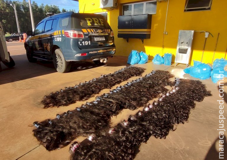 PRF apreende 62 kg de cabelo humano em MS