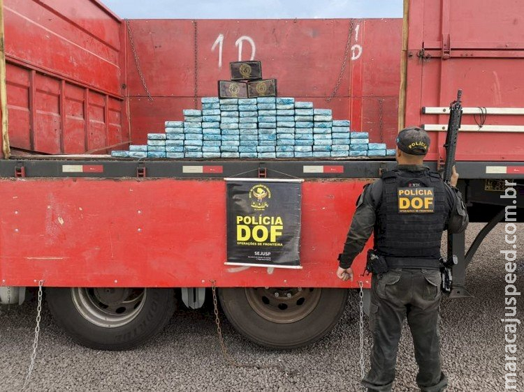 Casal é preso pelo DOF com mais de R$ 8 milhões em cocaína em compartimento oculto de carreta em MS
