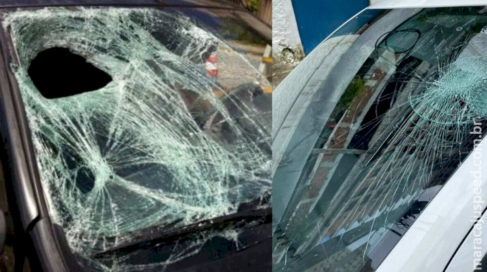 Esposa quebra para-brisas de 6 carros da oficina do marido em Campo Grande