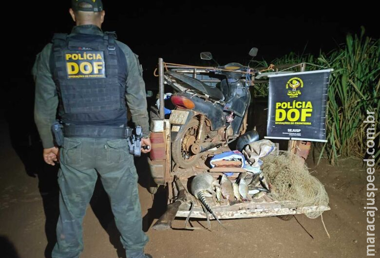 Foragido da Justiça é flagrado com arma, pescado e tatu abatido Foragido da Justiça é flagrado com arma, pescado e tatu abatido