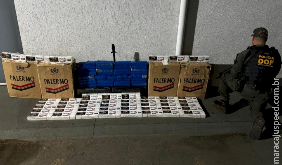 Homem é preso com carregamento de maconha e cigarros na MS-295, Iguatemi Homem é preso com carregamento de maconha e cigarros na MS-295, Iguatemi