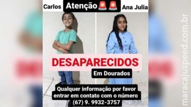 Irmãos desaparecem após pai sair de casa em Dourados Irmãos desaparecem após pai sair de casa em Dourados