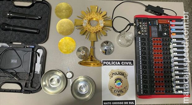 Ladrão é preso após furtar igreja em São Gabriel do Oeste Ladrão é preso após furtar igreja em São Gabriel do Oeste
