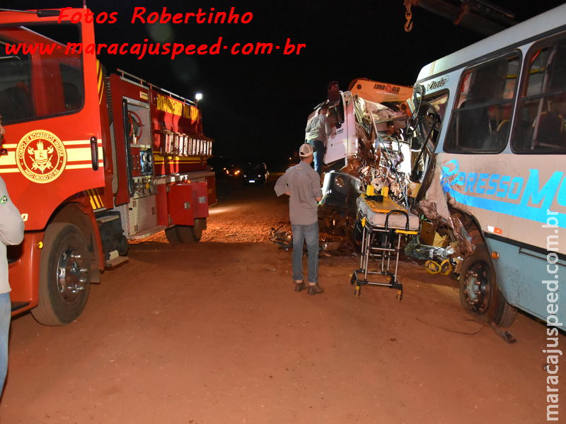 Maracaju: Morre segunda vítima de acidente entre caminhão e ônibus na região rural do Distrito Vista Alegre