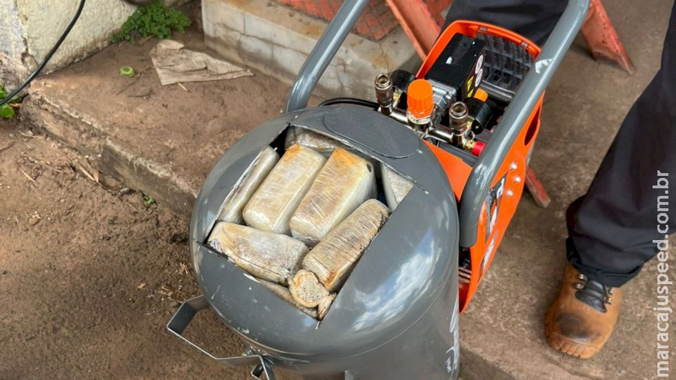 Pasta base de cocaína avaliada em R$ 3 milhões é apreendida pela Receita Federal em compressor de ar