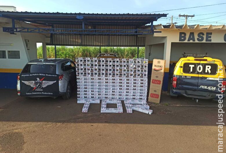 Polícia recupera caminhonete furtada e apreende contrabando de cigarro