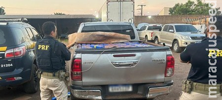 PRF apreende 1,4 tonelada de maconha e recupera caminhonete em Campo Grande PRF apreende 1,4 tonelada de maconha e recupera caminhonete em Campo Grande