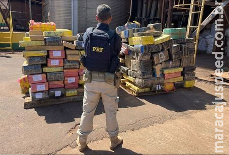 PRF localiza 3 toneladas de maconha escondidas em meio a carga de milho PRF localiza 3 toneladas de maconha escondidas em meio a carga de milho