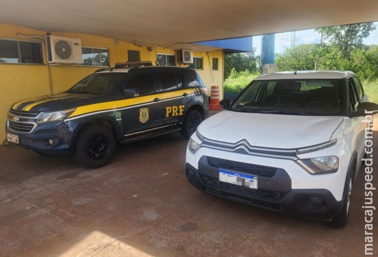PRF recupera veículo de locadora em Água Clara PRF recupera veículo de locadora em Água Clara