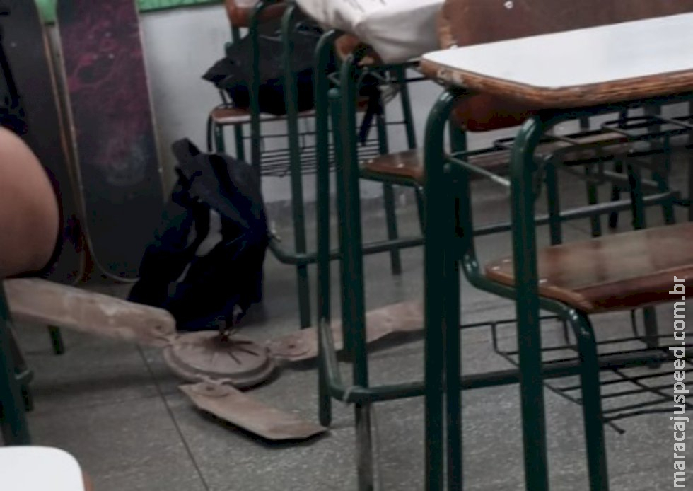 Ventilador cai e deixa aluna ferida em escola estadual de Campo Grande
