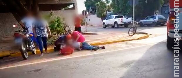Idoso foi arremessado após colisão entre motocicletas em Aquidauana
