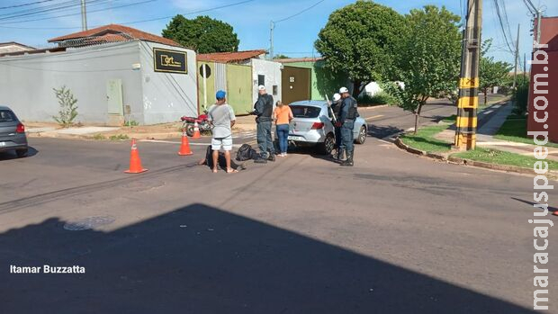 Motorista invade a preferencial e acerta em cheio motociclista no Vilas Boas