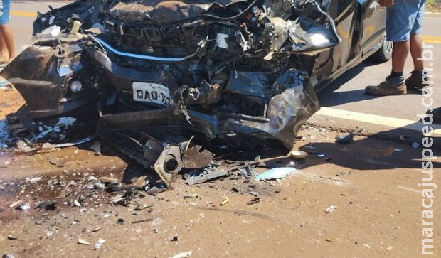 Motorista morre em um fica gravemente ferido em batida frontal na BR-262, em Três Lagoas