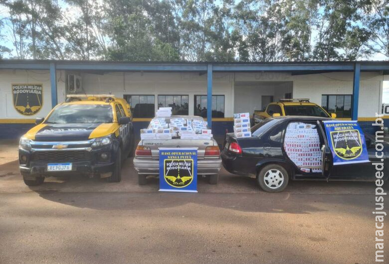 Polícia apreende 3 mil pacotes de cigarros contrabandeados na MS-164 Polícia apreende 3 mil pacotes de cigarros contrabandeados na MS-164