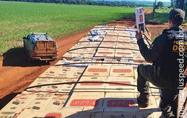 Polícia apreende caminhão com 40.500 pacotes de cigarro paraguaio na Nova Itamarati