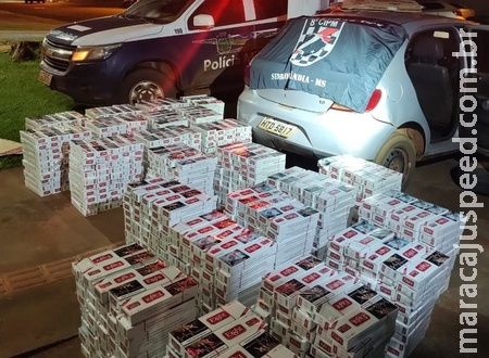 TRABALHO DA PM: Veículo em Fuga Revela Contrabando de Cigarros Paraguaios