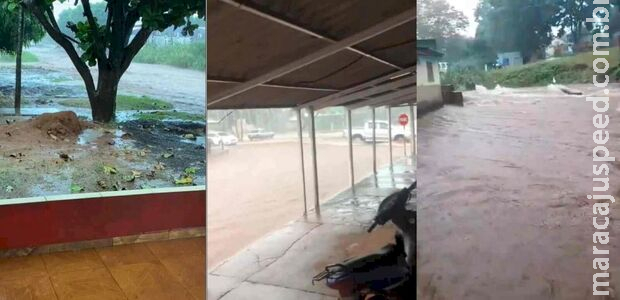 Chuva forte faz enxurrada invadir casas na região da fronteira 