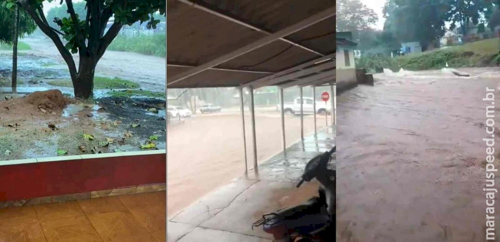 Chuvas intensas deixam ruas alagadas e inundam casas em Pedro Juan Caballero