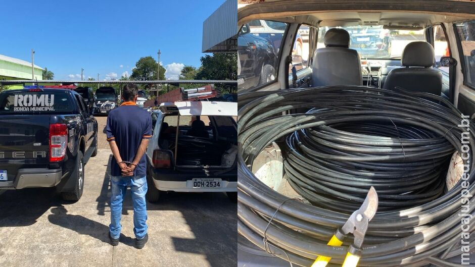 Falso técnico de internet é preso furtando fios em poste na Chácara Cachoeira Falso técnico de internet é preso furtando fios em poste na Chácara Cachoeira