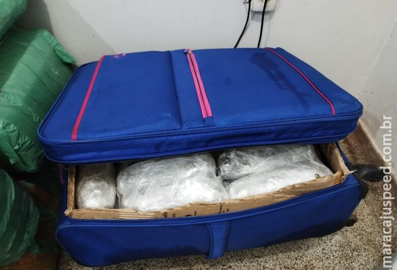 Mala com 14kg de maconha é encontrada abandonada na rodoviária Mala com 14kg de maconha é encontrada abandonada na rodoviária