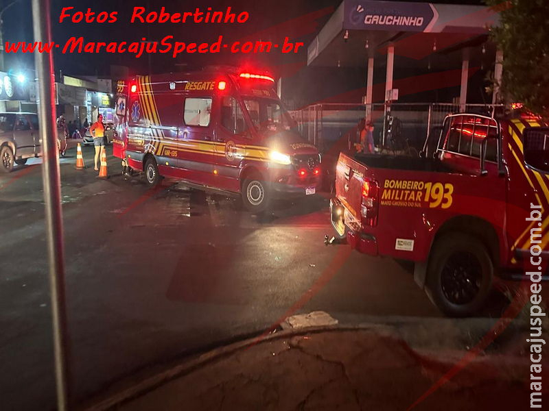 Maracaju: Colisão frontal entre motocicleta e veículo na Vila Juquita Maracaju: Colisão frontal entre motocicleta e veículo na Vila Juquita