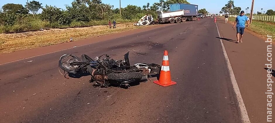 Motociclista foi arremessado, capacete soltou e pé foi decepado em acidente na BR-262