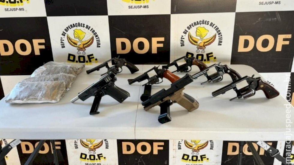 Mulher é presa com sete armas e droga presas ao corpo na MS-164 Mulher é presa com sete armas e droga presas ao corpo na MS-164