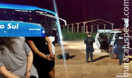 Mulheres são presas com drogas escondidas nas vestes dentro de ônibus da Cruzeiro do Sul em Sidrolândia