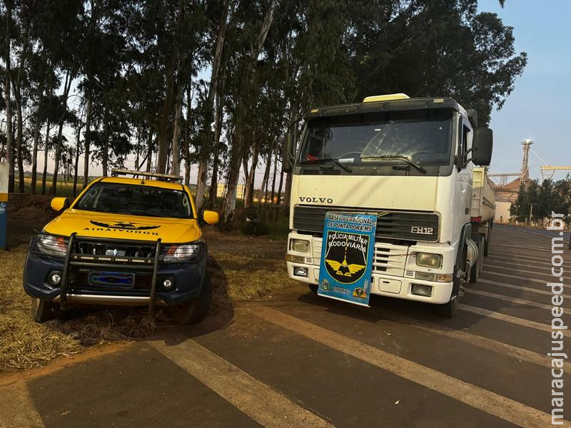 PMRv Base Ponta Ponta Porã recupera carreta roubada no estado de São Paulo na manhã deste domingo (28)