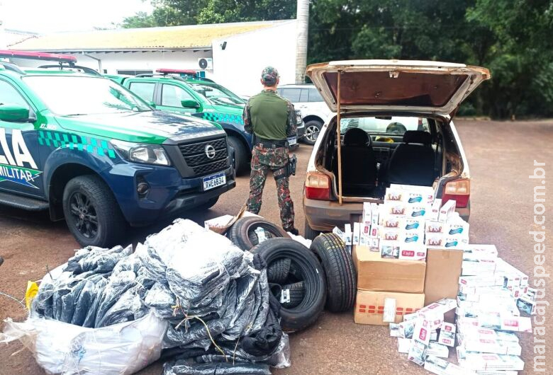 Polícia flagra Uno "recheado" de contrabando rumo à capital