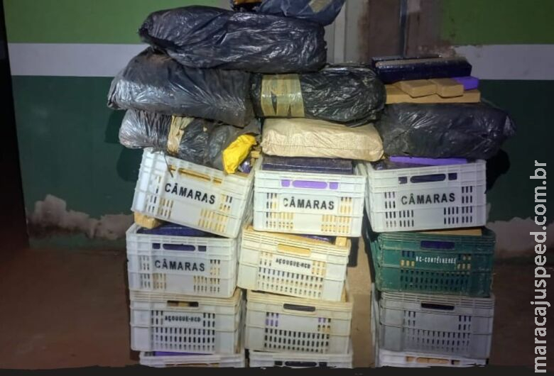 Trio foge e abandona quase meia tonelada de maconha em residência