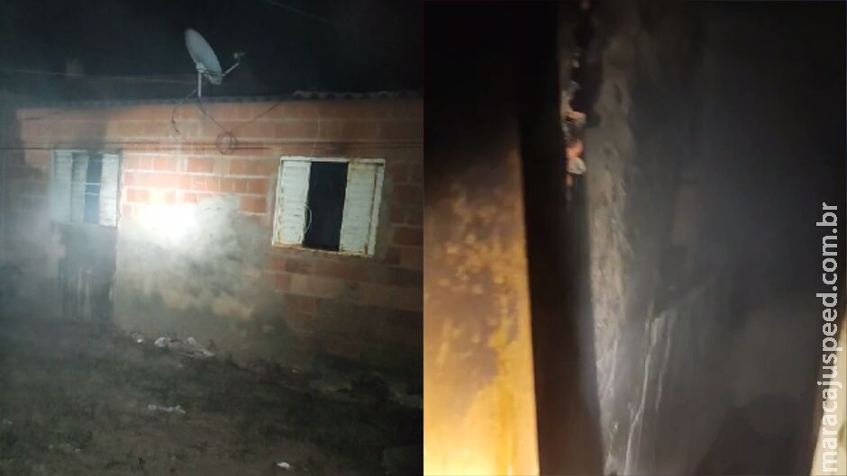 Casa pega fogo, PM de folga vê e apaga incêndio no Jardim das Meninas Casa pega fogo, PM de folga vê e apaga incêndio no Jardim das Meninas