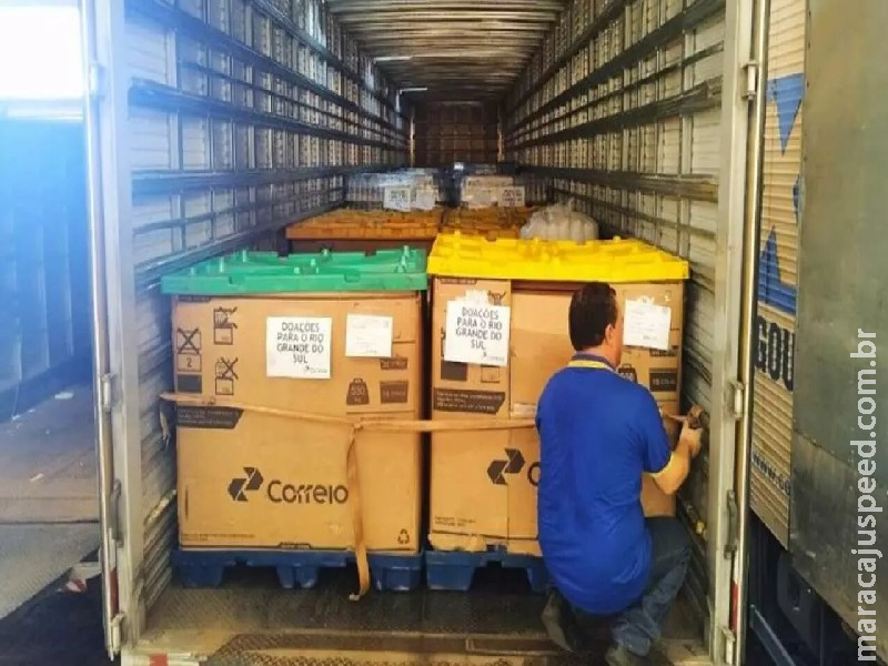 Correios pedem prioridade em doações de água, alimentos e ração para o Rio Grande do Sul Correios pedem prioridade em doações de água, alimentos e ração para o Rio Grande do Sul