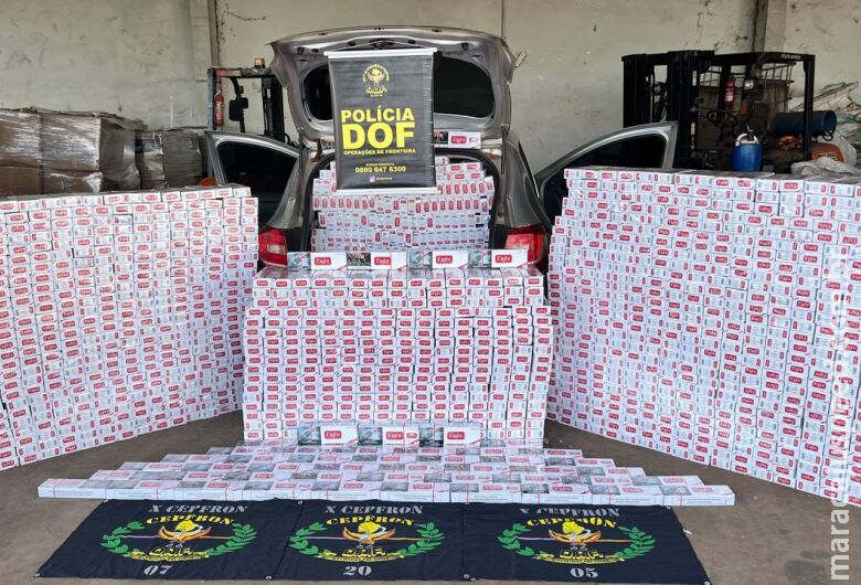 DOF apreende Renault Sandero com 1.250 pacotes de cigarros contrabandeados DOF apreende Renault Sandero com 1.250 pacotes de cigarros contrabandeados