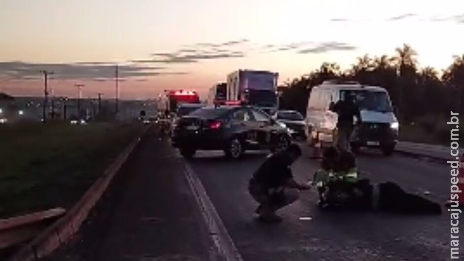 Motociclista é atropelado por caminhão na BR-163, em Dourados Motociclista é atropelado por caminhão na BR-163, em Dourados