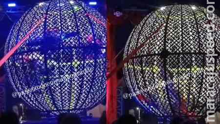 Problema na suspensão de moto teria causado acidente no ‘Globo da Morte’ em circo de Campo Grande Problema na suspensão de moto teria causado acidente no ‘Globo da Morte’ em circo de Campo Grande