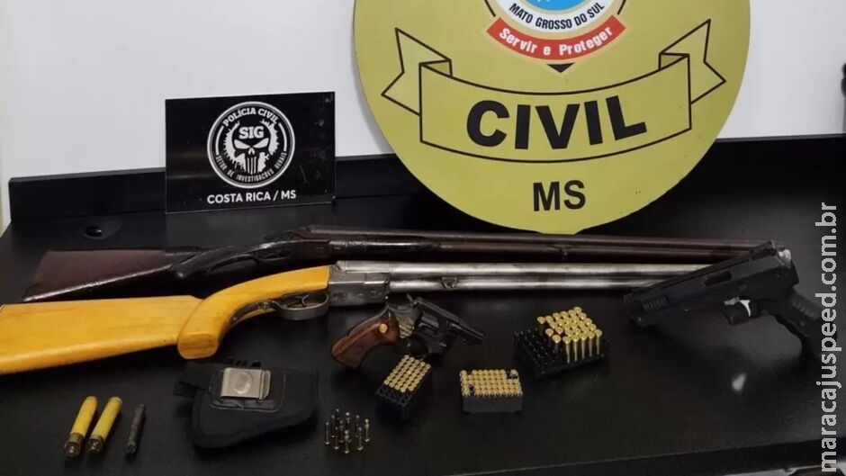 Após ameaças, polícia apreende armas em casa de advogado em Costa Rica Após ameaças, polícia apreende armas em casa de advogado em Costa Rica