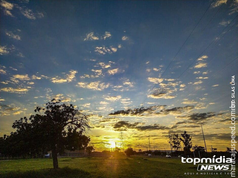 Com aproximação de frente fria, quarta será mais amena, com máxima de 33°C em MS Com aproximação de frente fria, quarta será mais amena, com máxima de 33°C em MS