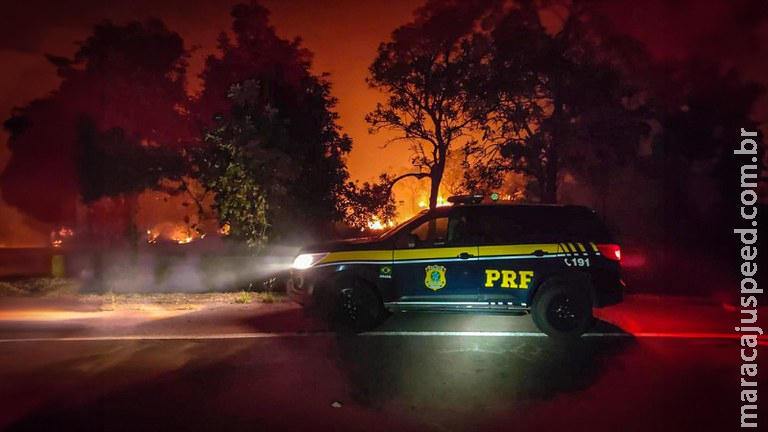 Com Pantanal em chamas, PRF monitora queimadas em áreas próximas a BR-262 Com Pantanal em chamas, PRF monitora queimadas em áreas próximas a BR-262