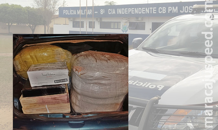 PM apreende veículo com mercadoria irregular em Sidrolândia PM apreende veículo com mercadoria irregular em Sidrolândia