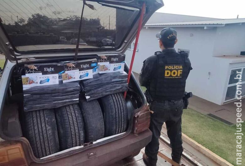 Veículo carregado com produtos contrabandeados é apreendido na MS-379 Veículo carregado com produtos contrabandeados é apreendido na MS-379