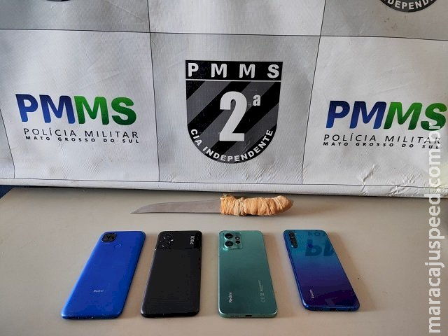 Armado com uma faca ladrão rouba celulares de loja em Caarapó, mas logo é preso pela PM